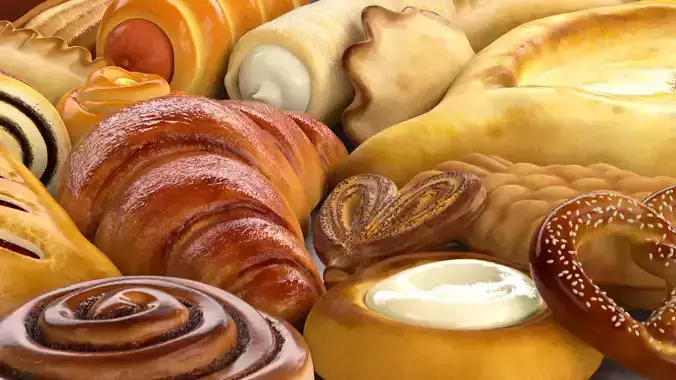 Baked Goods and Pastries Collection 01 3D Model Pack 2