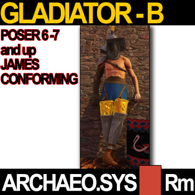 Roman Gladiator Thraex Props Poser Daz 3D model_1