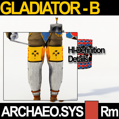 Roman Gladiator Thraex Props Poser Daz 3D model_6