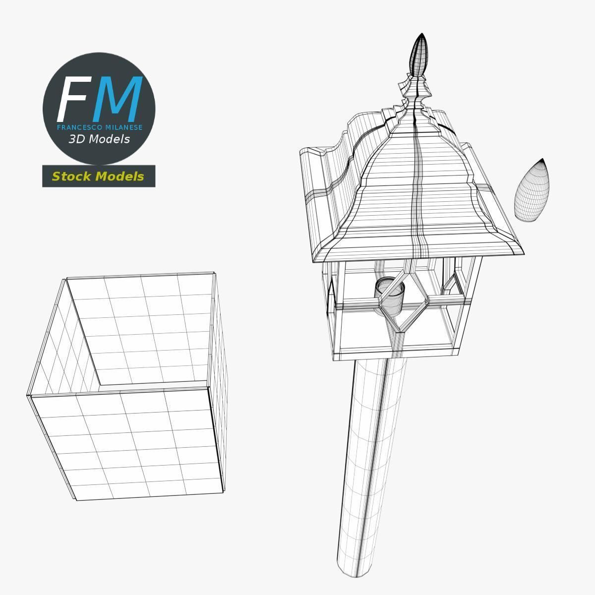Garden lamp 3D model_8