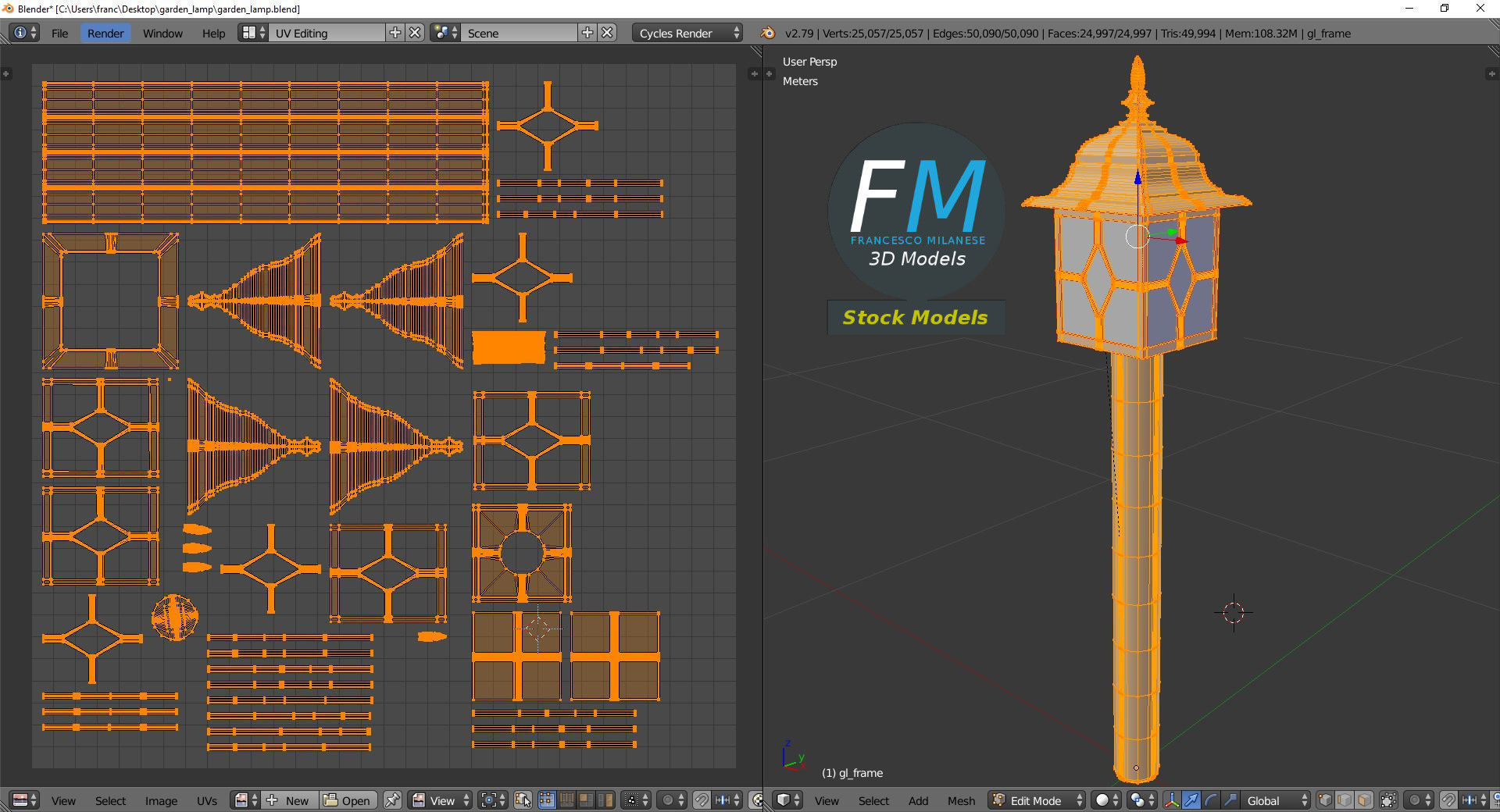 Garden lamp 3D model_10