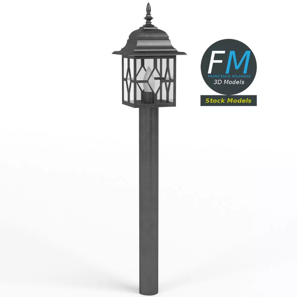 Garden lamp 3D model_0