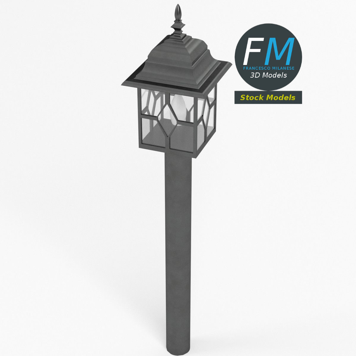 Garden lamp 3D model_2