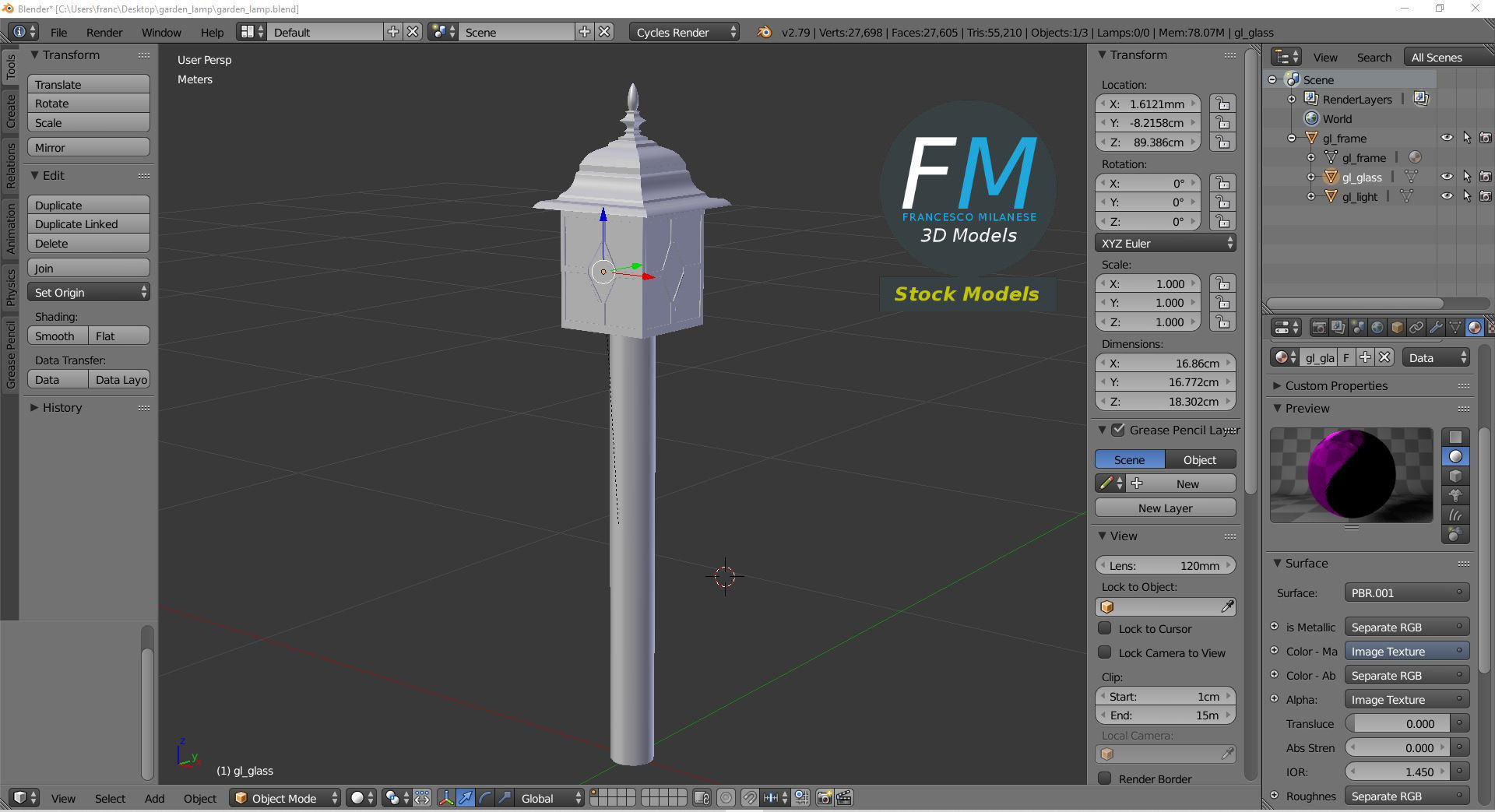 Garden lamp 3D model_9