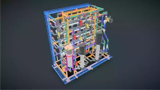 1000Lh RO System with Auto CIP with 4 Membranes 4040