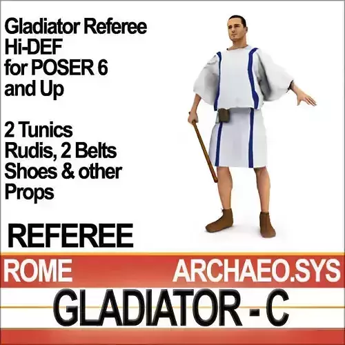 Roman Gladiator Referee Props Poser Daz 3D model