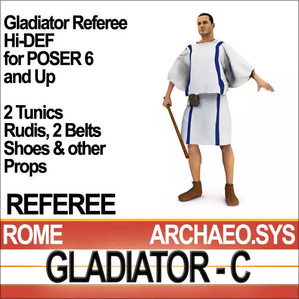 Roman Gladiator Referee Props Poser Daz 3D model_0