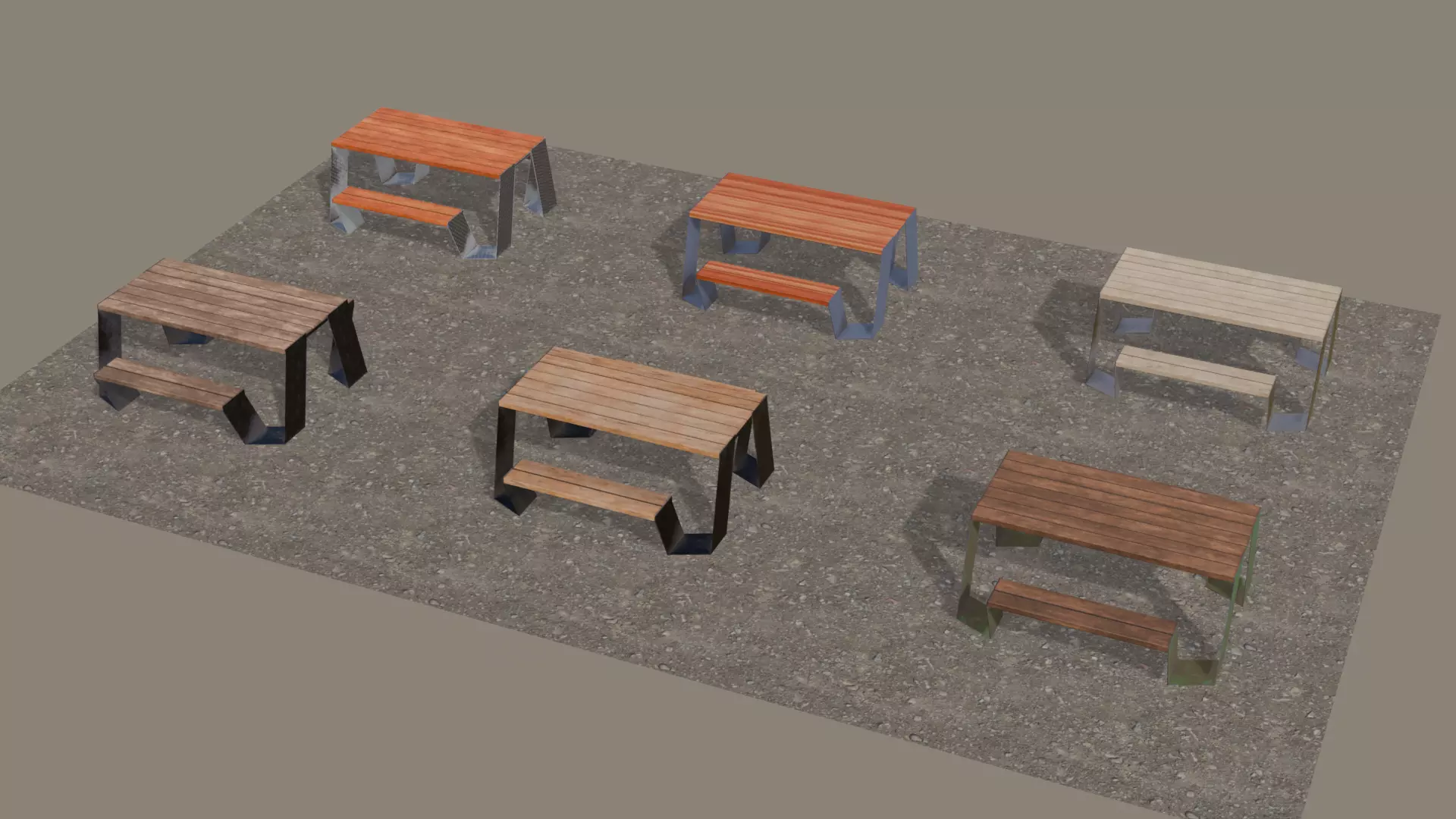 Picnic Table 08 Low-poly 3D model