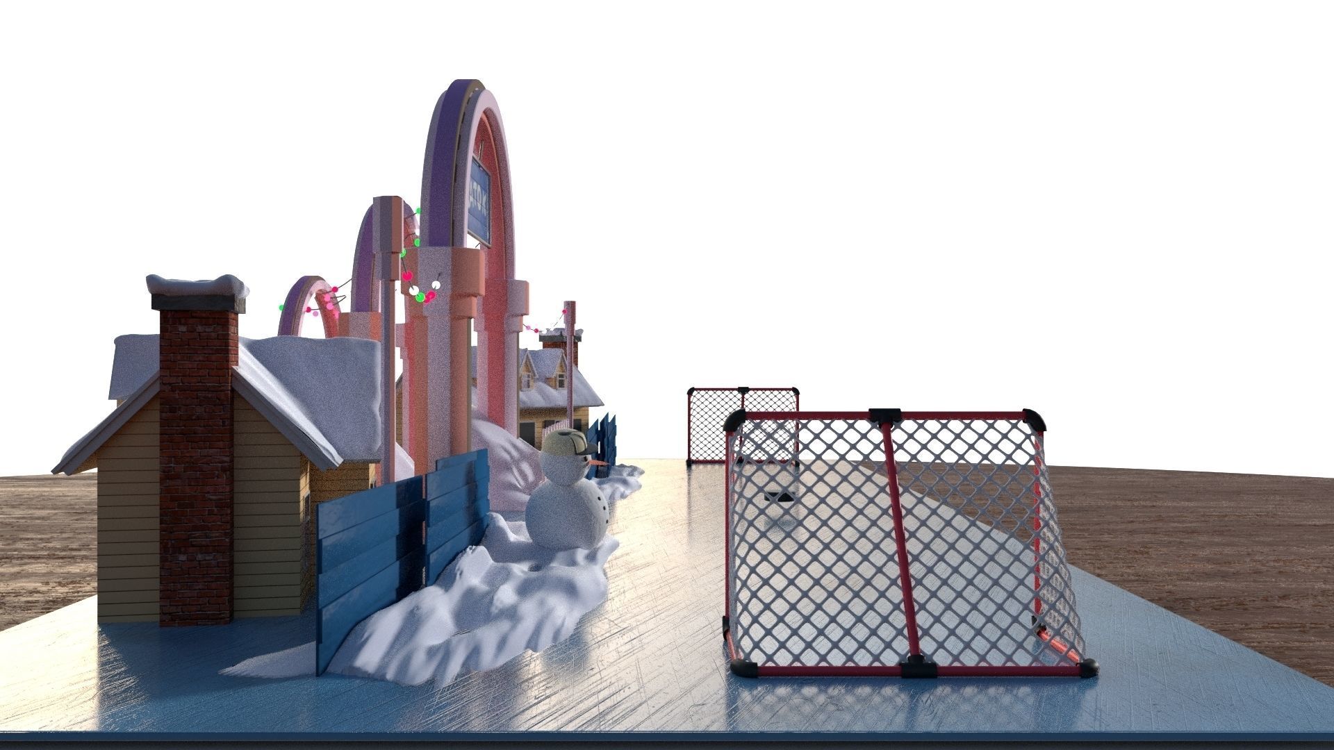 Cartoon ice rink 3D model CGTrader