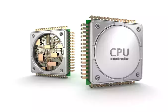 Central computer processors CPU 3D model 3D model