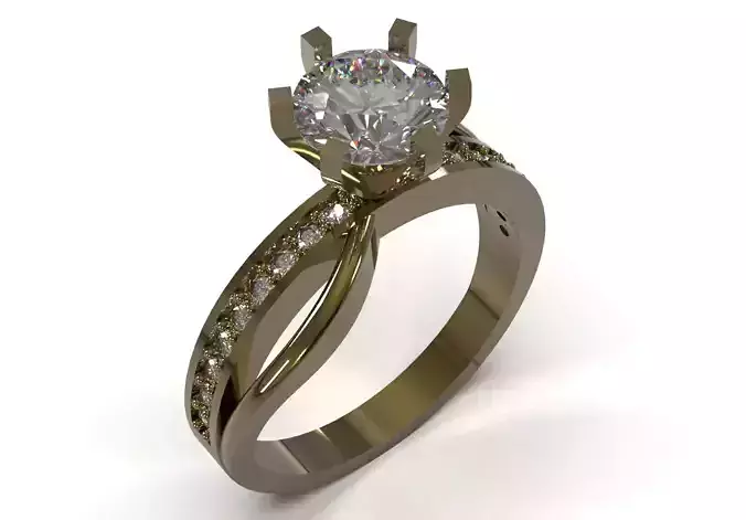 Luxury Solitaire Setting stl 3d Ring model sr0124