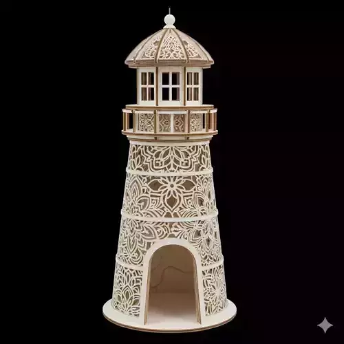 Lighthouse 3D Model Coastal Scene