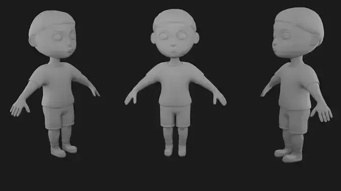 Cute Chibi Stylized 3D Cartoon Model
