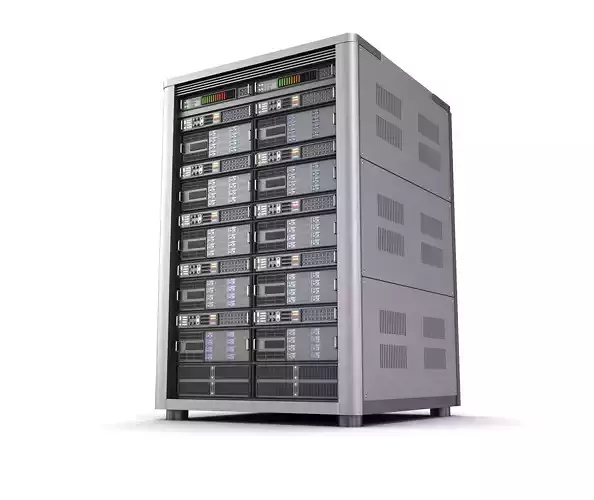 Modern server storage database 3D model