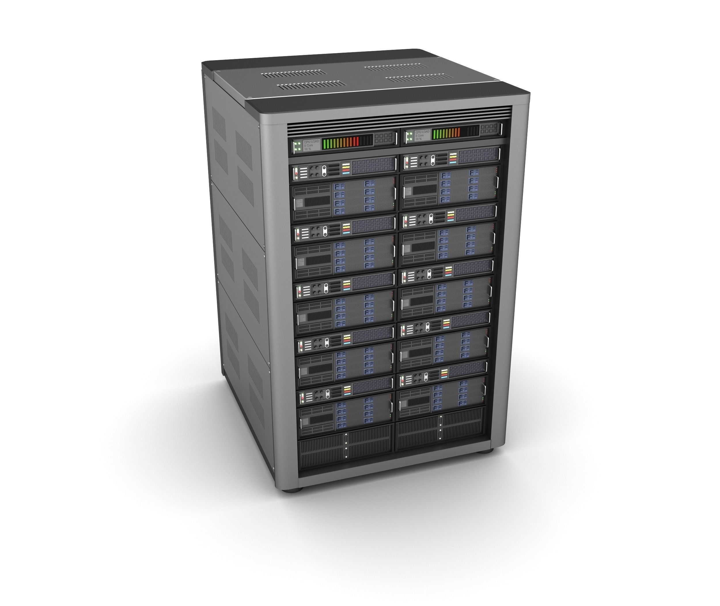 Modern server storage database 3D model_2