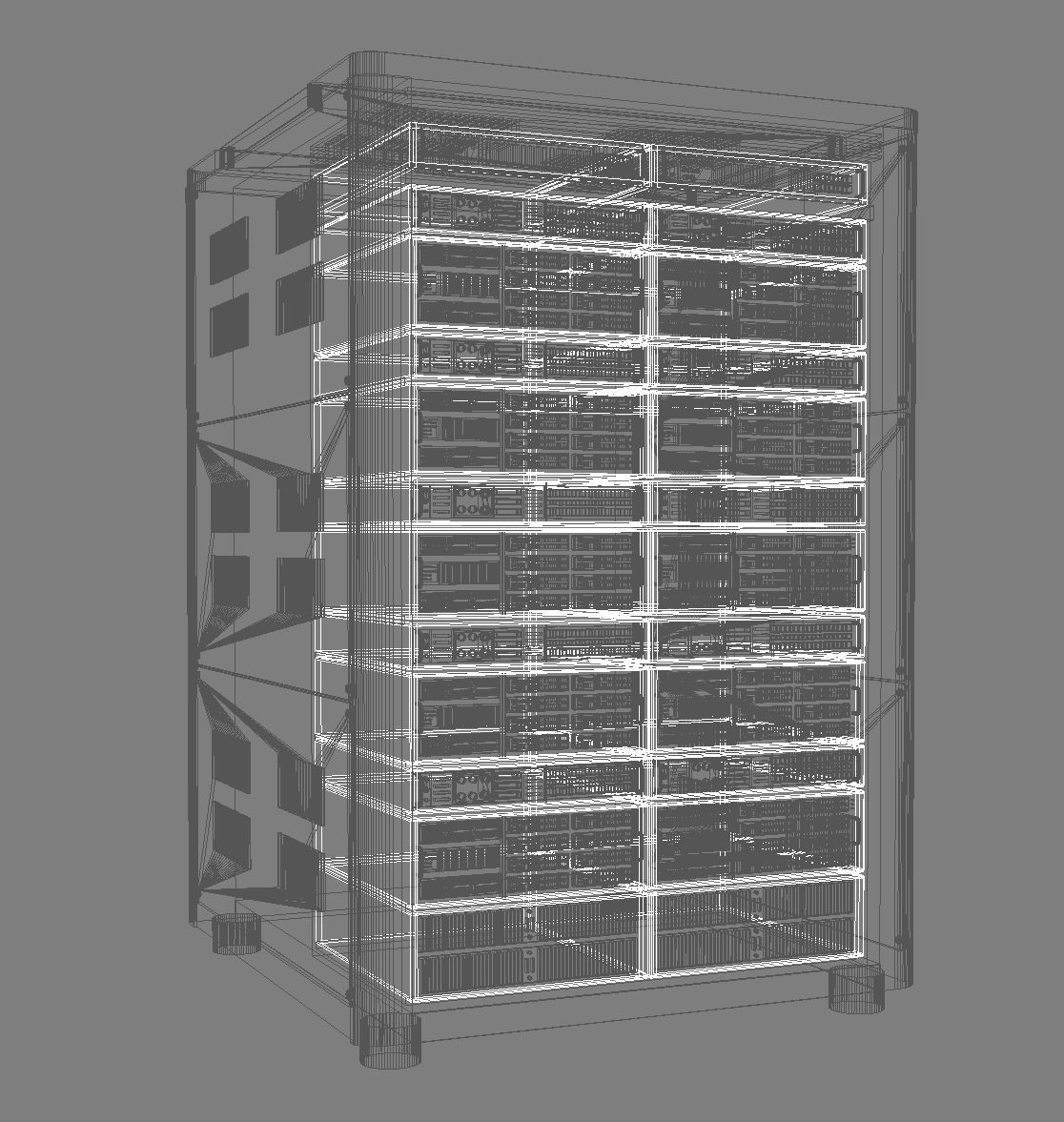 Modern server storage database 3D model_5