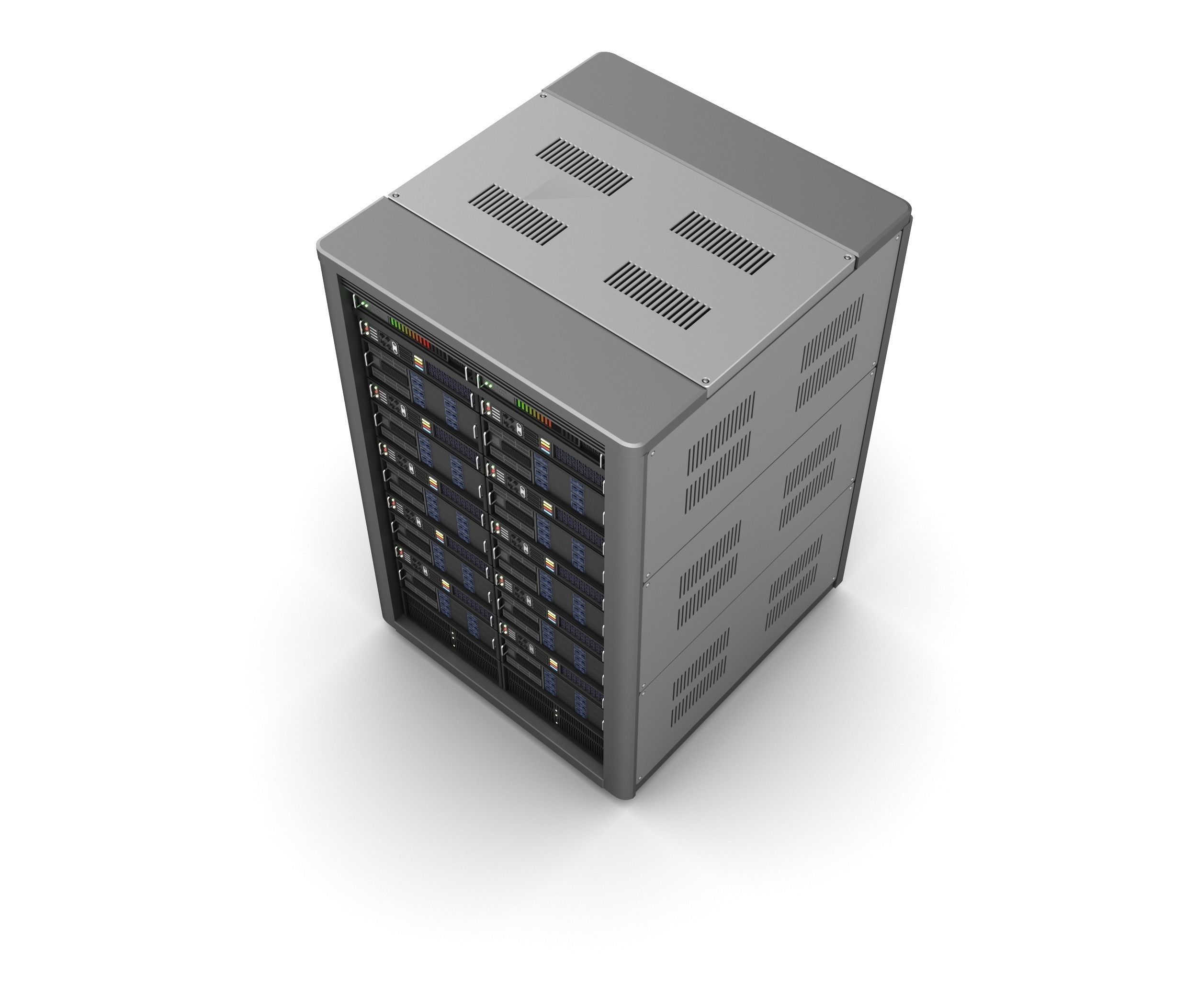Modern server storage database 3D model_4