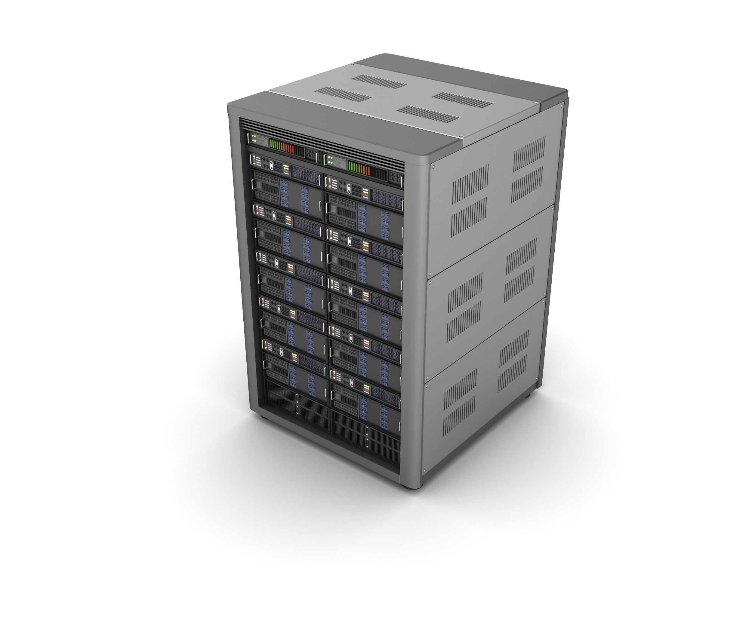 Modern server storage database 3D model_3