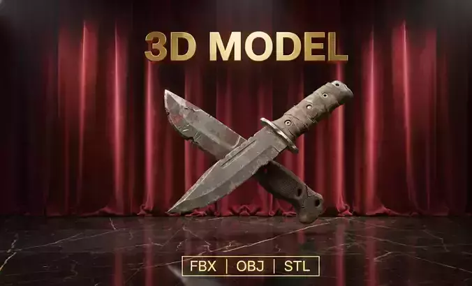 Post Apocalyptic Survival Knife Rusted Combat Blade