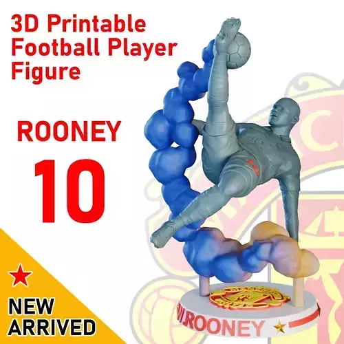 Wayne Rooney Bicycle Kick 3D Printable Football Figure