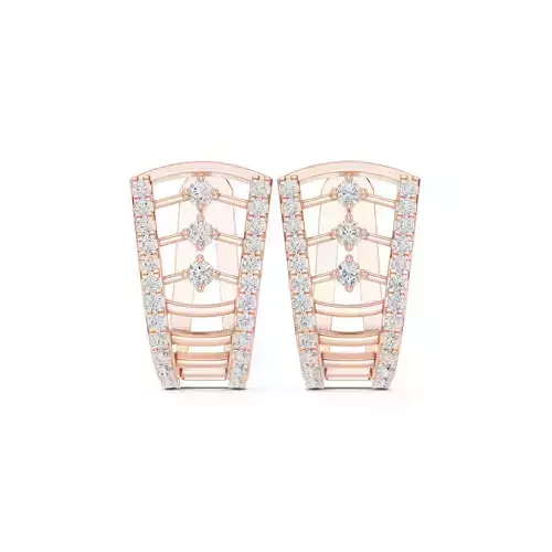 Round Diamond hoop earrings