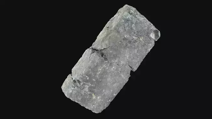 Realistic Damaged grey brick 3d scan highpoly