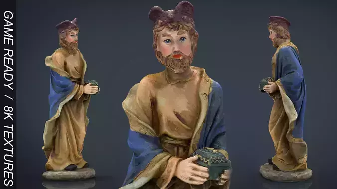Gaspar King Low-poly 3D model