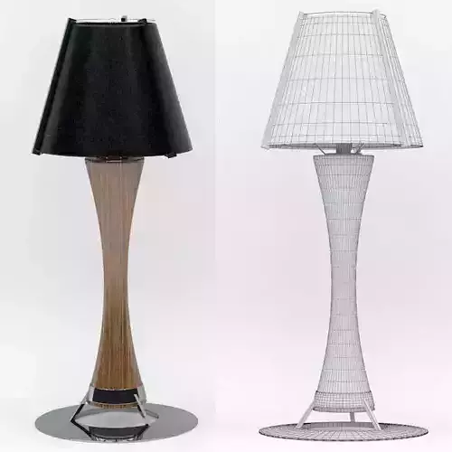 torchiere 2 table lamp with shade Free 3D model