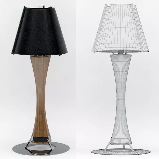 torchiere 2 table lamp with shade Free 3D model_0
