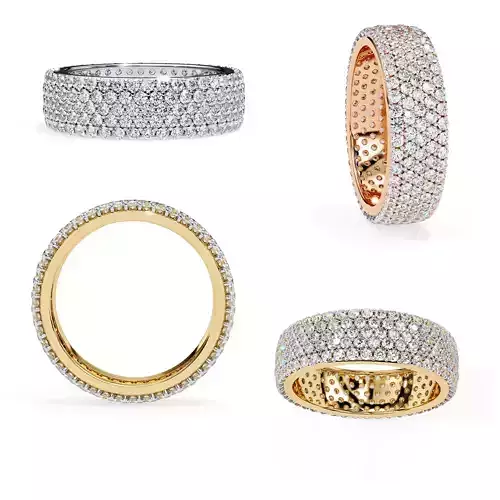 Diamond Eternity Band 3D Model STL for 3D Printing