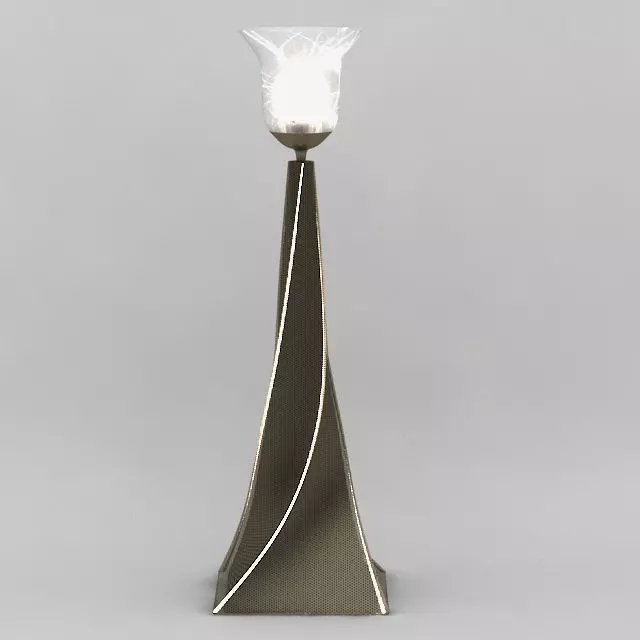 torchiere 4 metal lamp with glass top 3D model_0