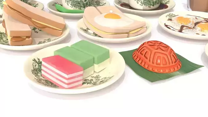 Malaysia Nanyang Coffee Shop Kopitiam - Stylized Food Pack 3D model 5