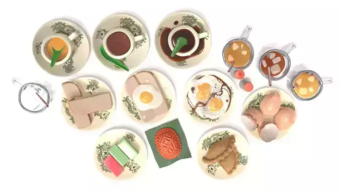 Malaysia Nanyang Coffee Shop Kopitiam - Stylized Food Pack 3D model 6