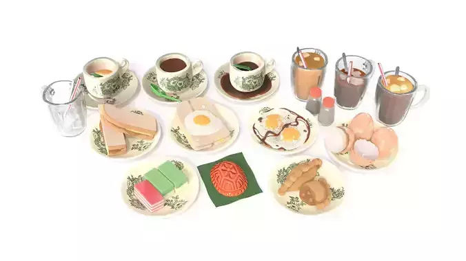 Malaysia Nanyang Coffee Shop Kopitiam - Stylized Food Pack