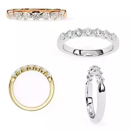 Round Brilliant Gold Band Premium STL 3D Model