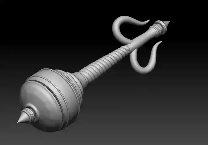 Trishul and Gada Pendant 3D Printable Model 