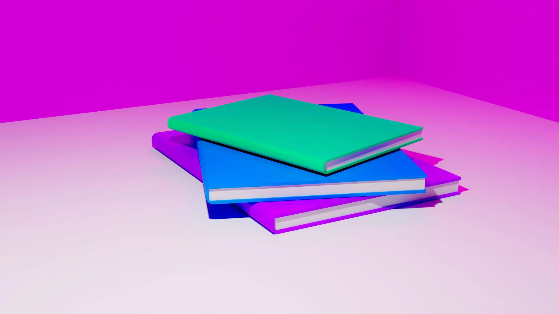 Stylized Colorful 3D Books Low Poly Book Stack Free 3D model