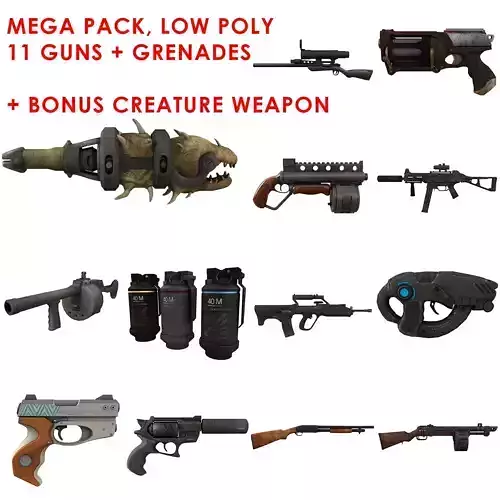 Weapons game ready assault rifle