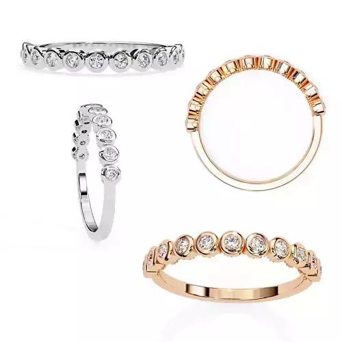 Bezel Set Diamond Eternity Ring STL Jewelry CAD Model