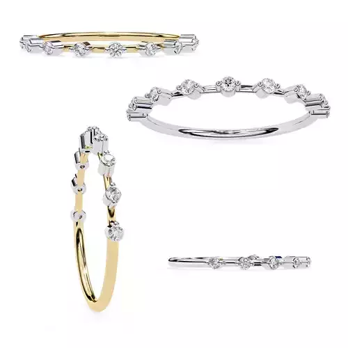 Minimal Diamond Stackable Ring Jewelry CAD Model STL 3DM