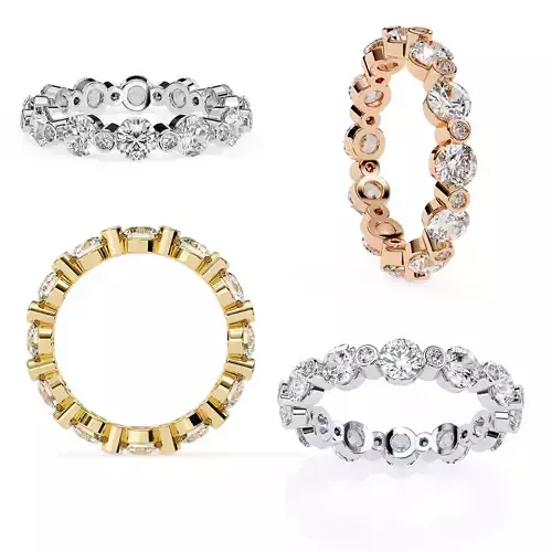 Premium Diamond Eternity Ring CAD STL 3DM files