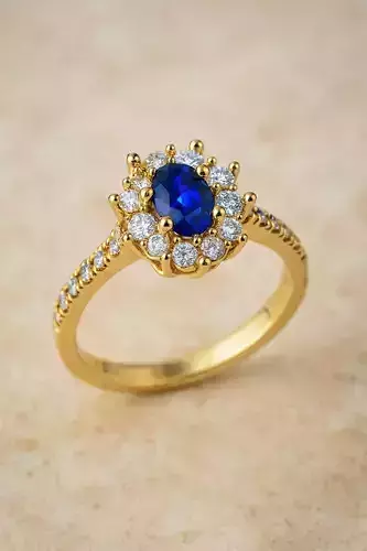 Oval cut moissanite engagement ring Model 8216