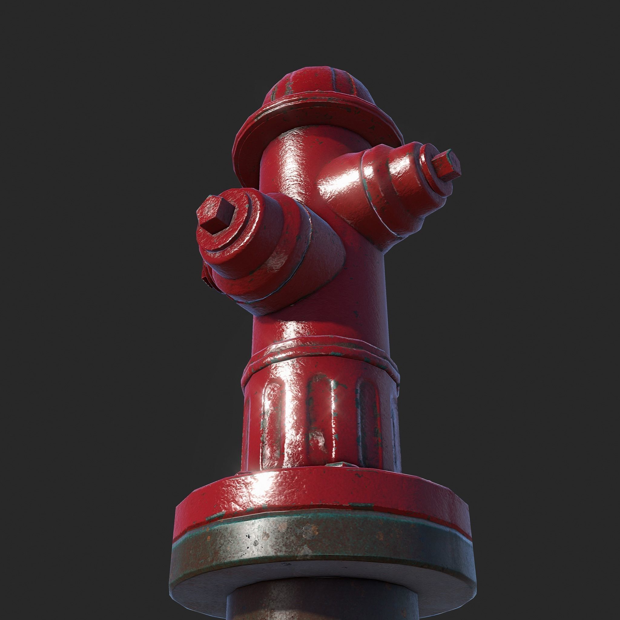 Fire Hydrant - Real Time PBR Low-poly 3D model_8