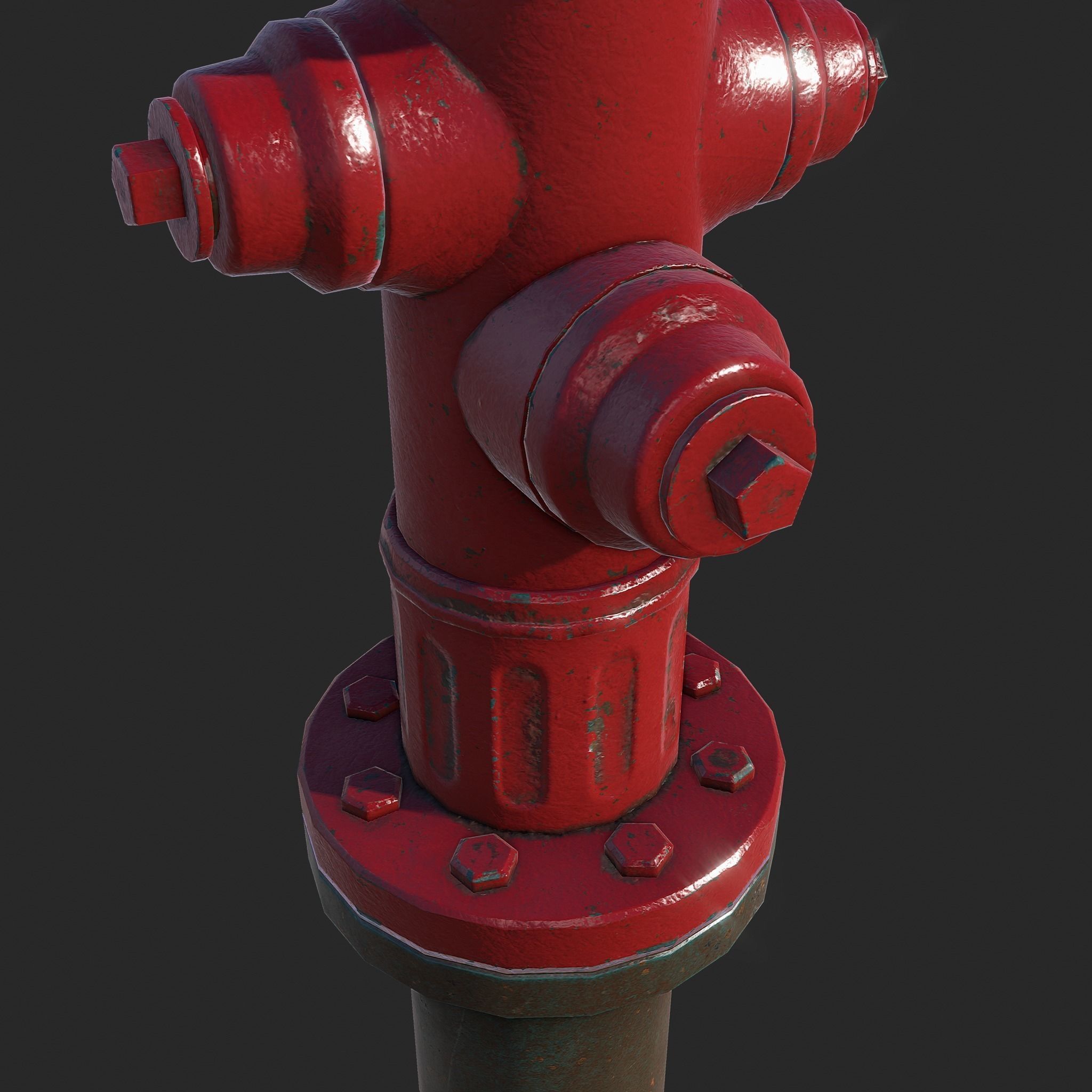 Fire Hydrant - Real Time PBR Low-poly 3D model_6
