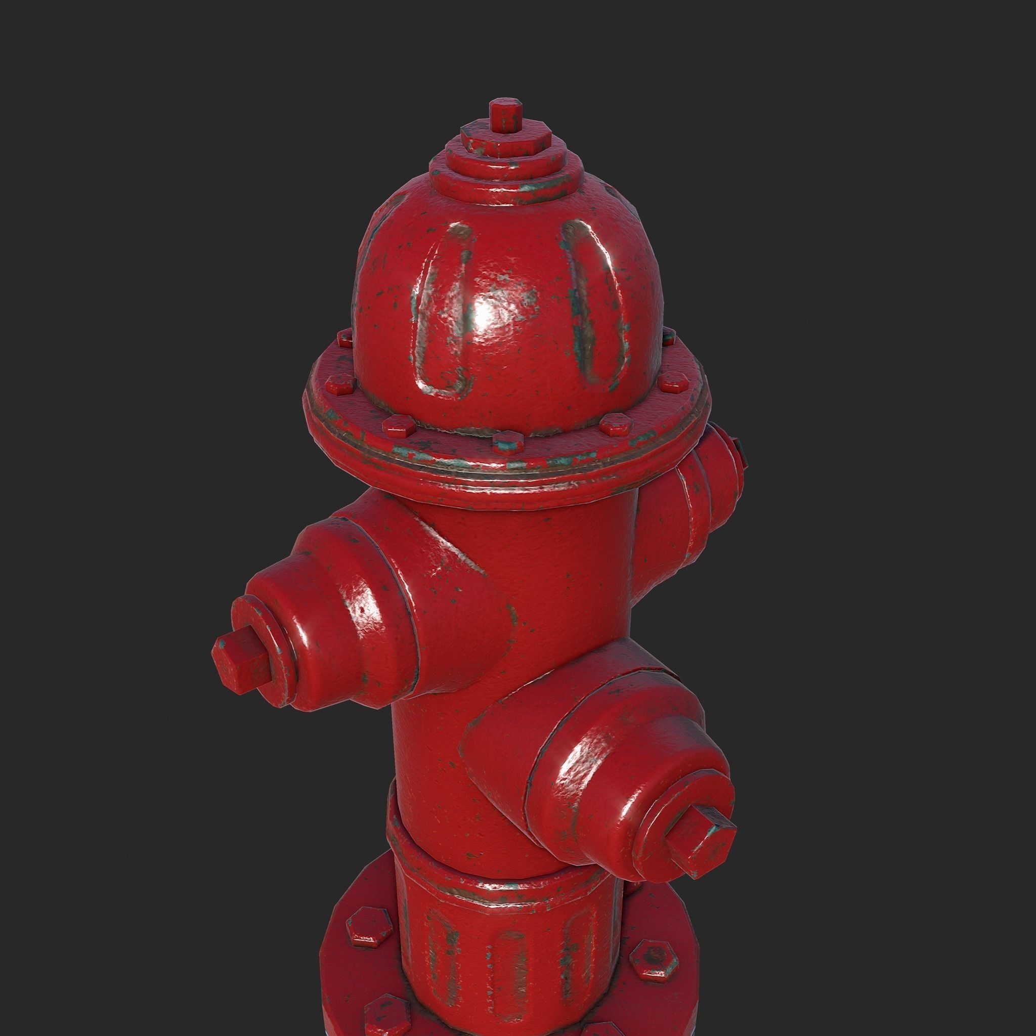 Fire Hydrant - Real Time PBR Low-poly 3D model_4