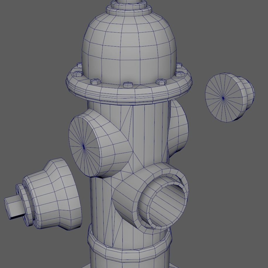 Fire Hydrant - Real Time PBR Low-poly 3D model_17