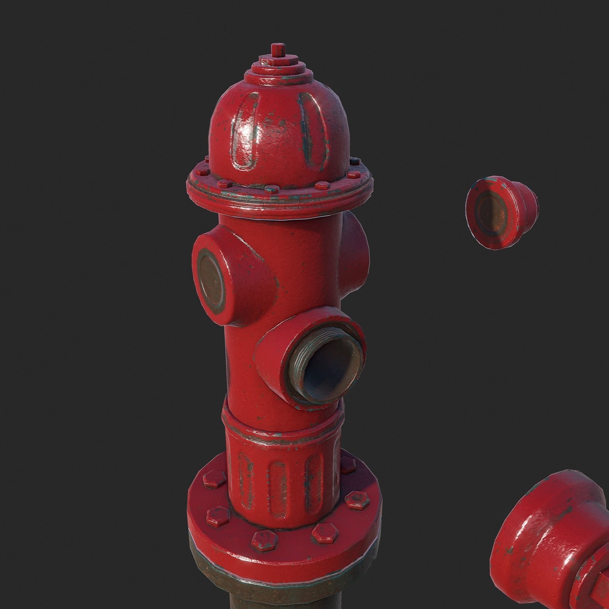 Fire Hydrant - Real Time PBR Low-poly 3D model_11