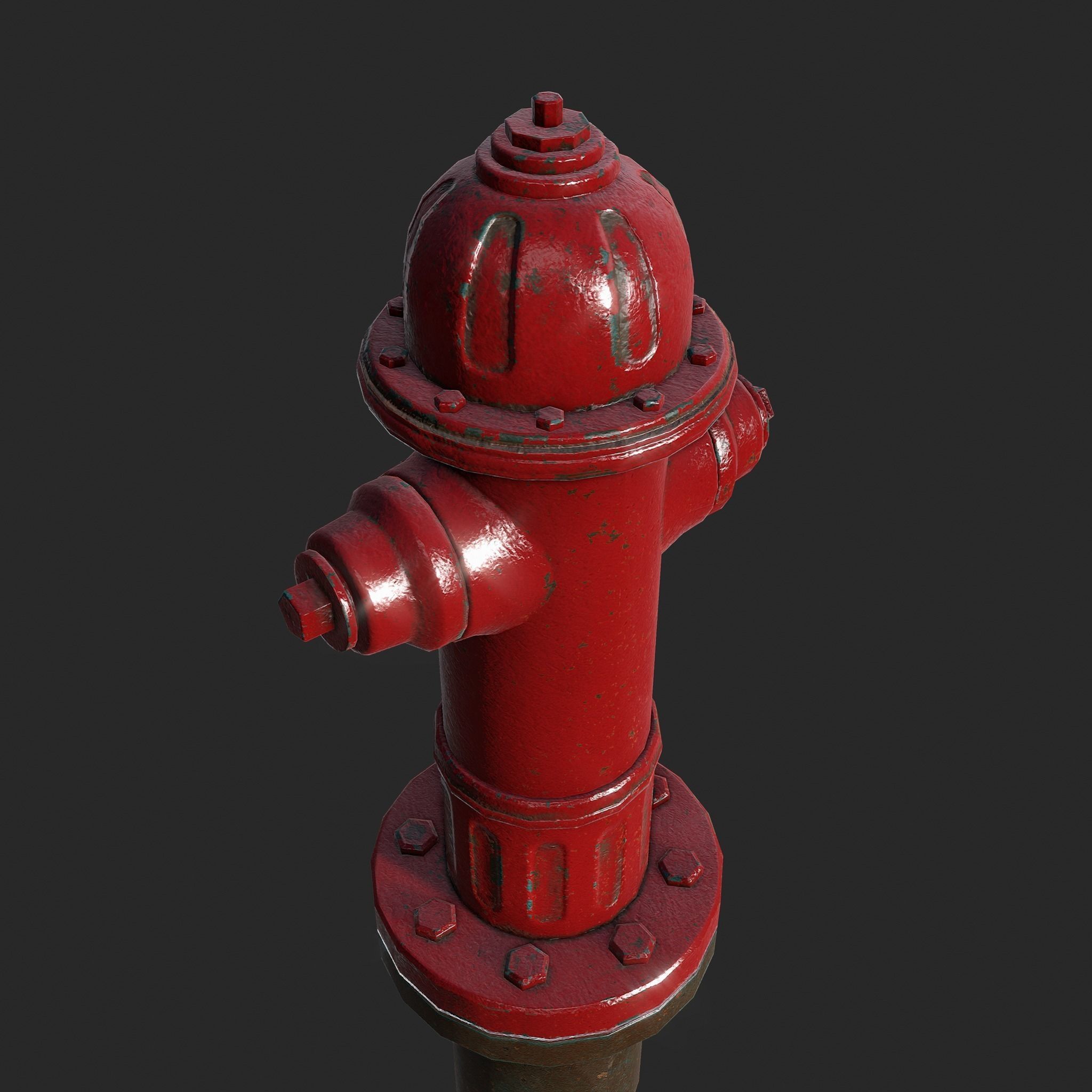 Fire Hydrant - Real Time PBR Low-poly 3D model_2