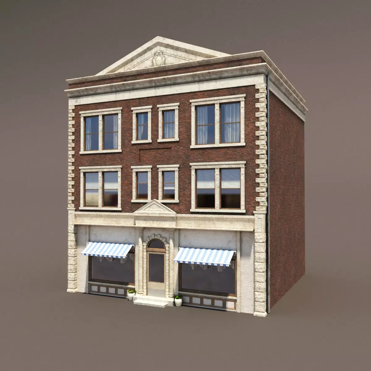 Apartment Building 156 Low Poly 3d Model Low-poly 3D model