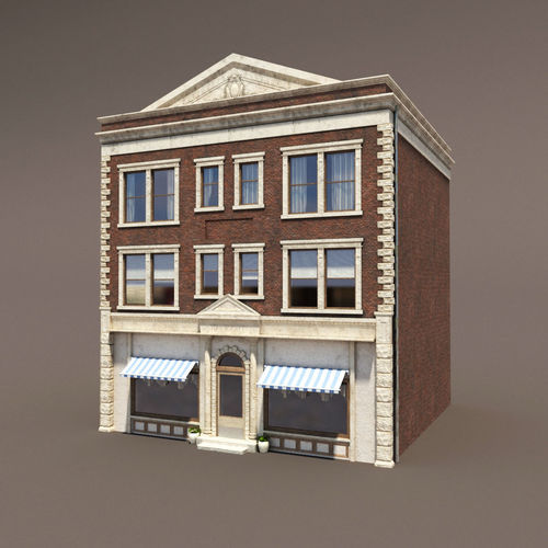 Apartment Building 156 Low Poly 3d Model Low-poly 3D model
